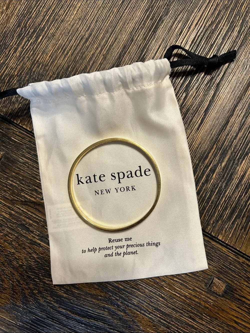 ♠️ Kate Spade New York Tickle the Ivories Gold and Ivory Enamel Bangle Bracelet - Picture 6 of 8